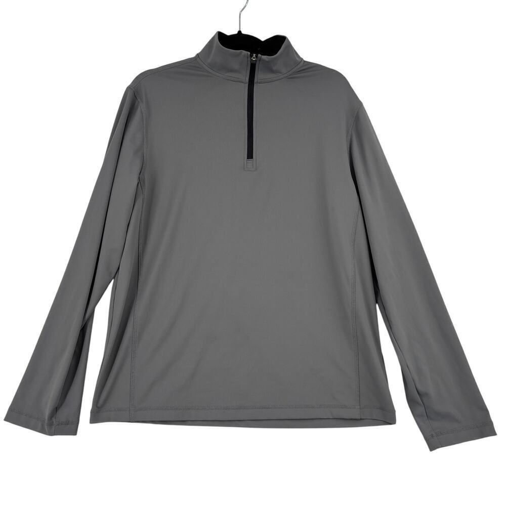 Rorie Whelan Golf Shirt Men's Size M Gray Quarter Zip UPF Dry Wicking Stretch